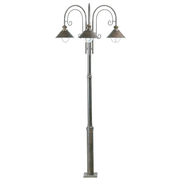 Lampadaire extérieur Náutica 3 lumières rouille de Faro Barcelona