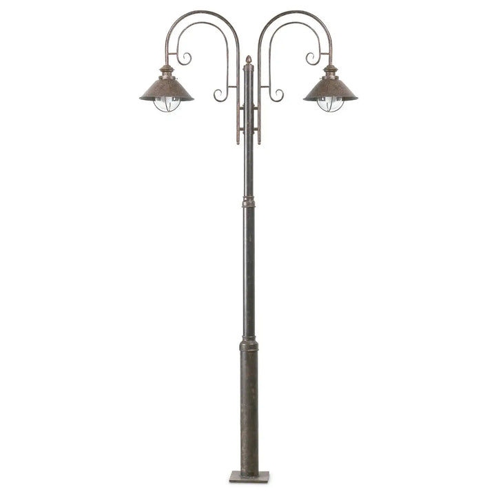 Lampadaire extérieur Náutica 2 lumières rouille de Faro Barcelona