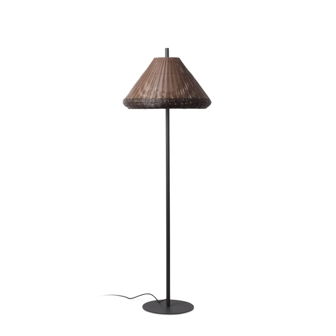 Lampadaire Saigon Out W70 195 cm en osier synthétique de Faro Barcelona