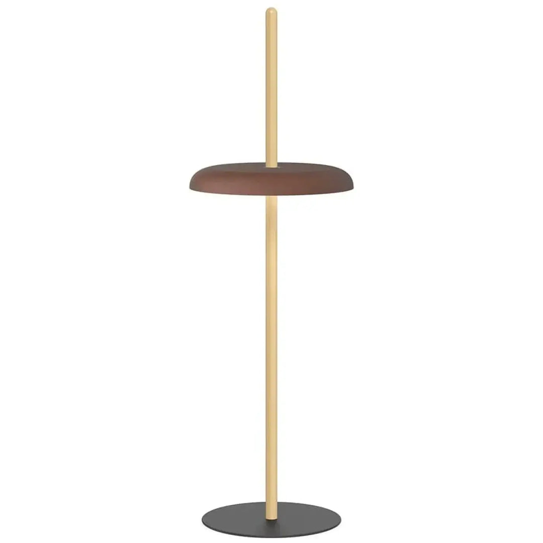 Lampadaire sans fil Nivél en bois massif et acier coloré