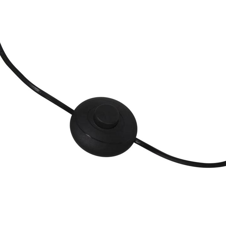 Lampadaire flow avec interrupteur circulaire noir mat en aluminium noir et lumière réglable intégrée au cordon