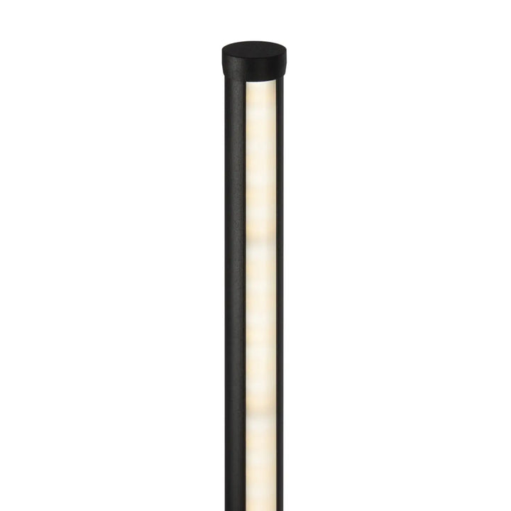 Lampadaire flow aluminium noir with adjustable warm white lumière réglable in a sleek modern cylindrical design