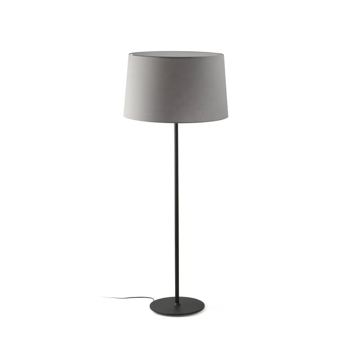 Lampadaire Windsor noir abat-jour gris de Faro Barcelona