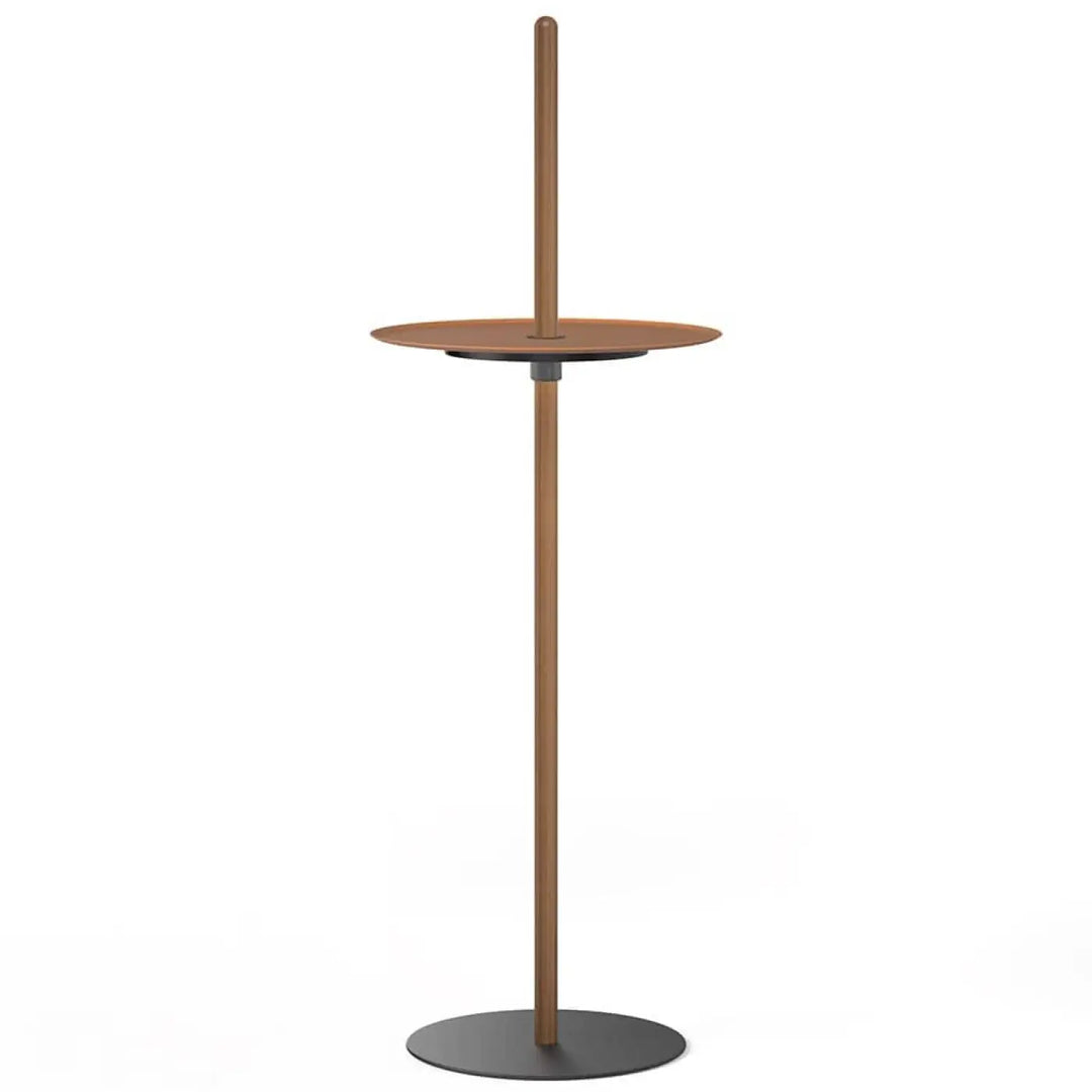 Lampadaire Nivél Guéridon plateau terracotta et noyer