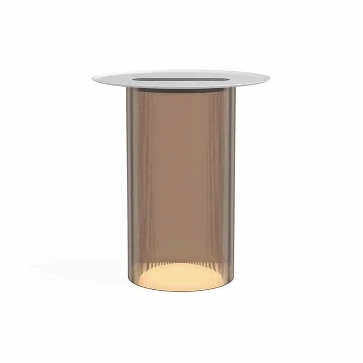 Lampadaire Carousel bronze, plateau blanc