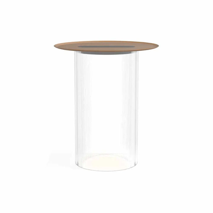 Lampadaire Carousel transparent, plateau terracotta