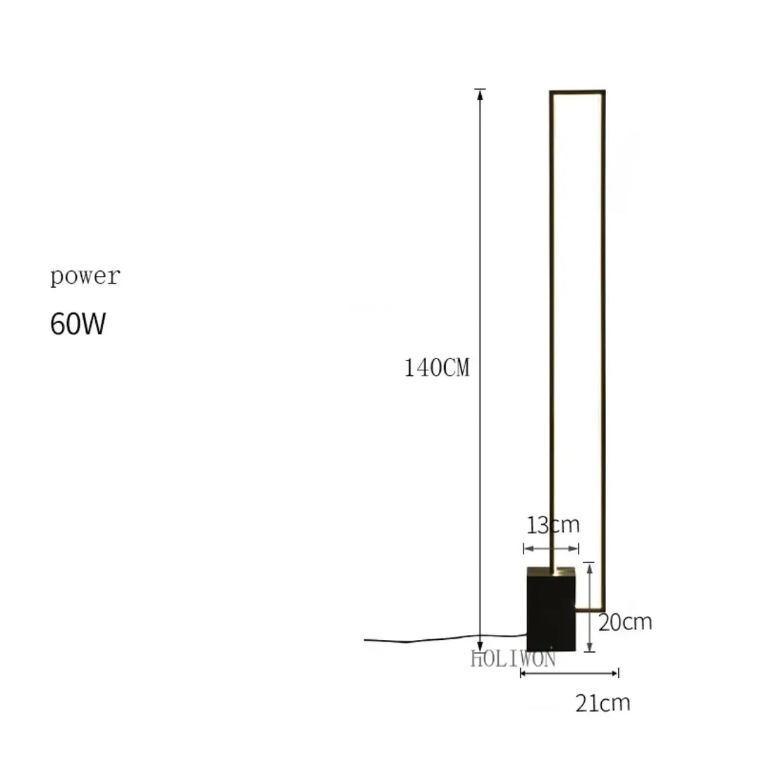 Lampadaire led design contemporain minimaliste noir moderne