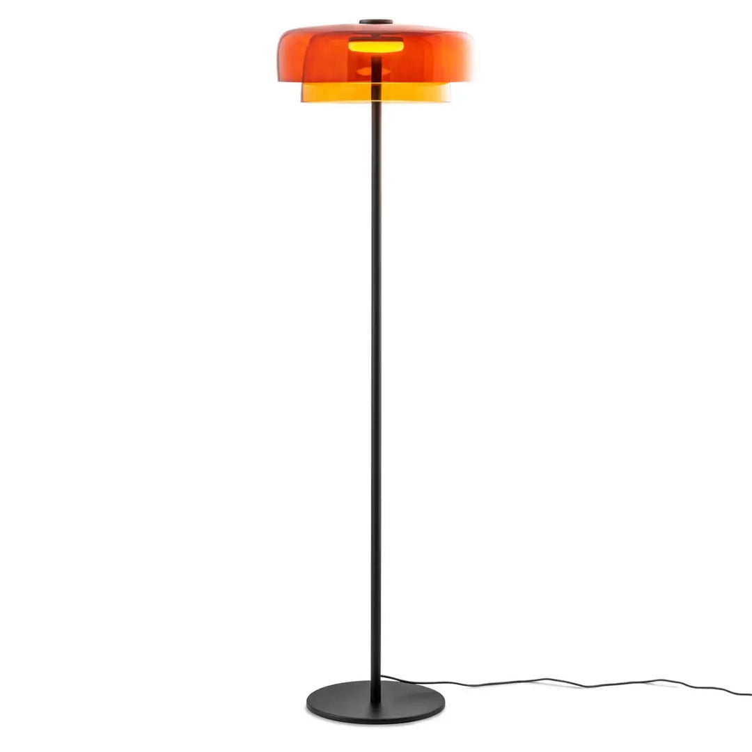 Lampadaire Levels 2 en verre soufflé ambré #couleur_orange