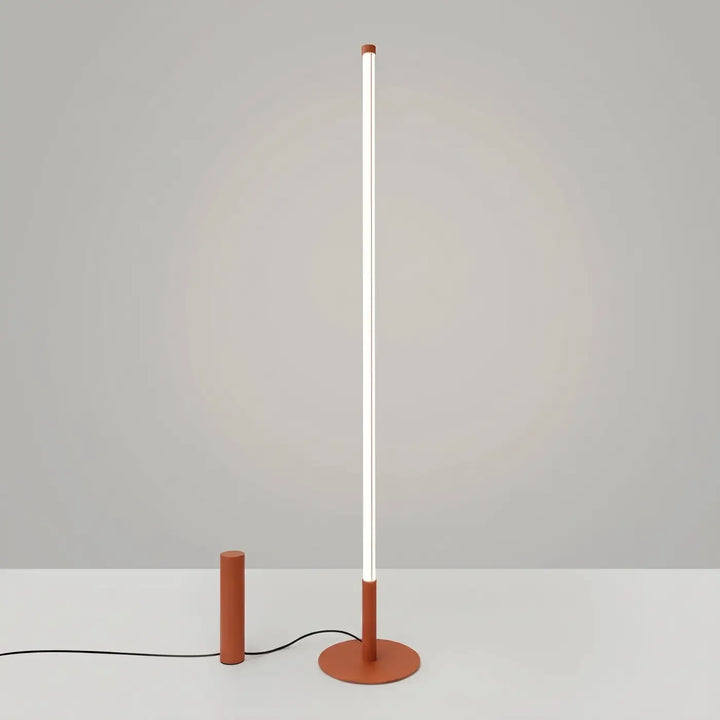 Suspension tube bois et acier blanc/bois naturel allumée