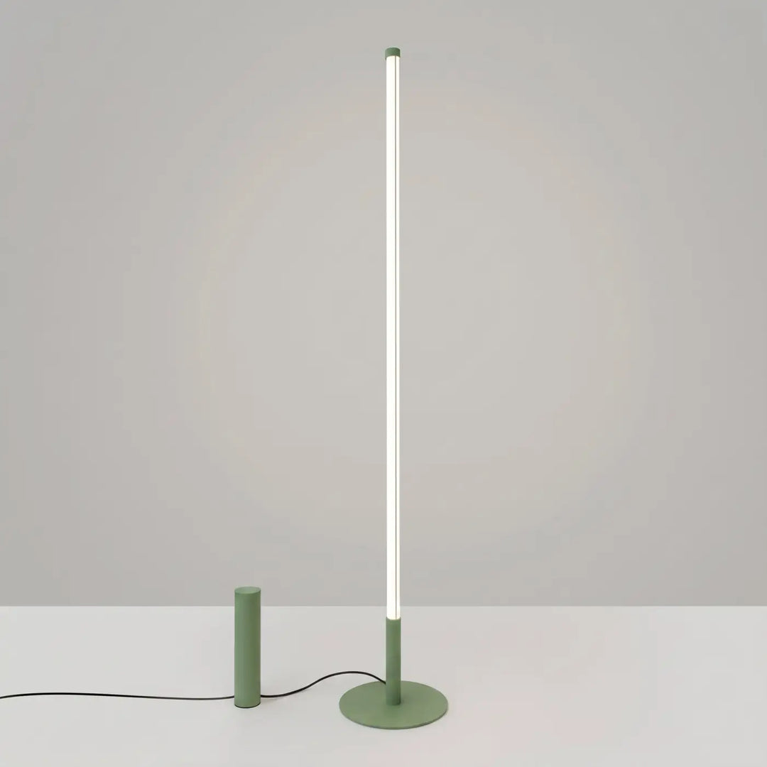 Lampadaire TRANG sauge allumée, tube lumineux