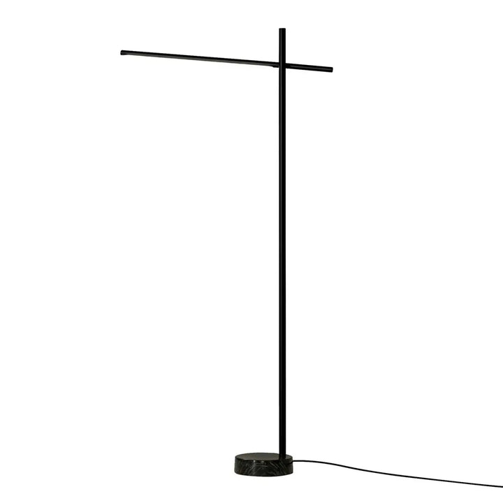 Lampadaire Tubs noir en métal et marbre