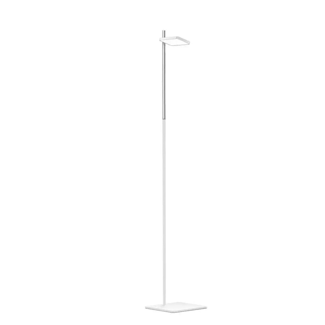 Lampadaire Talia blanc à tige argentée