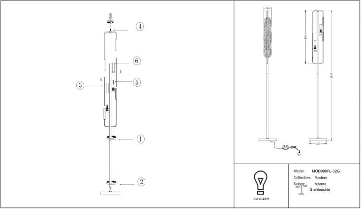 Schéma d'installation du luminaire