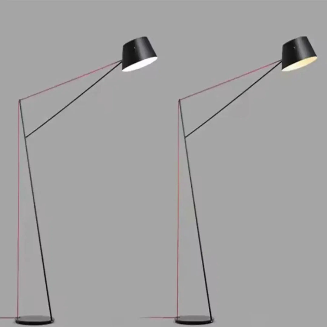 Lampadaire minimaliste noir à bras long orientable moderne