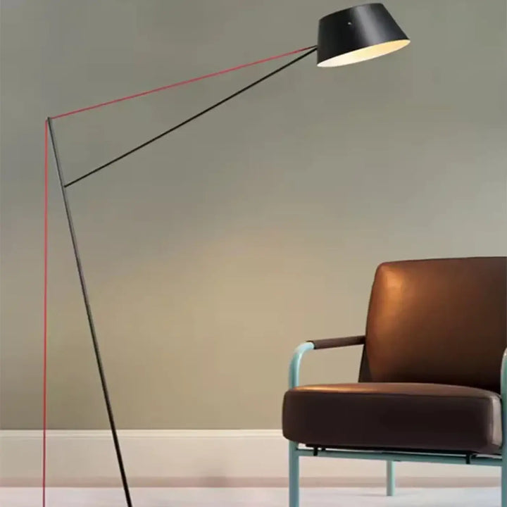 Lampadaire minimaliste noir à bras long orientable moderne