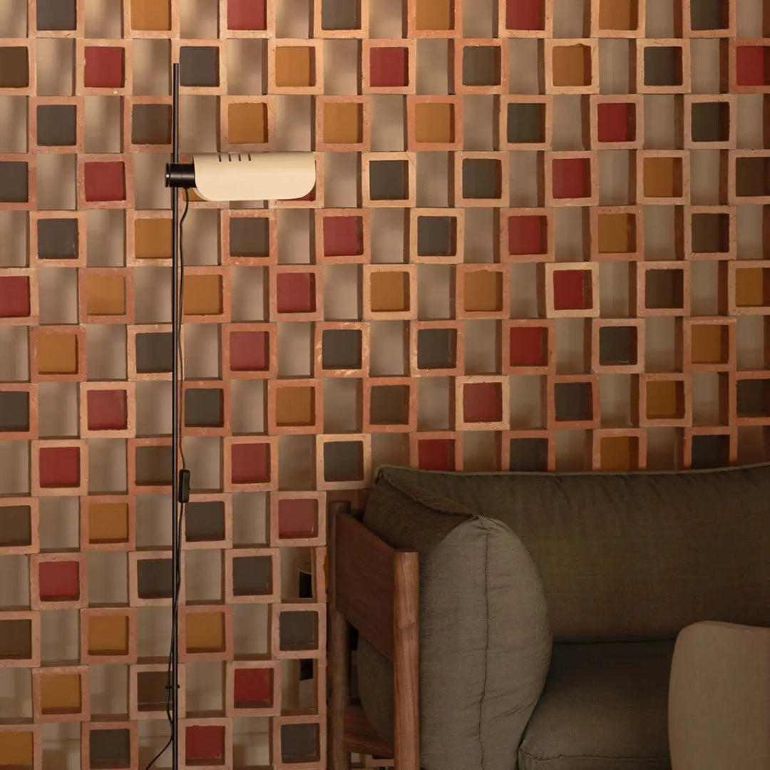 Lampadaire Martinica beige dans un intérieur