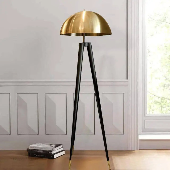 Lampadaire De Salon Sur Pied En Aluminium Noir Et Bronze