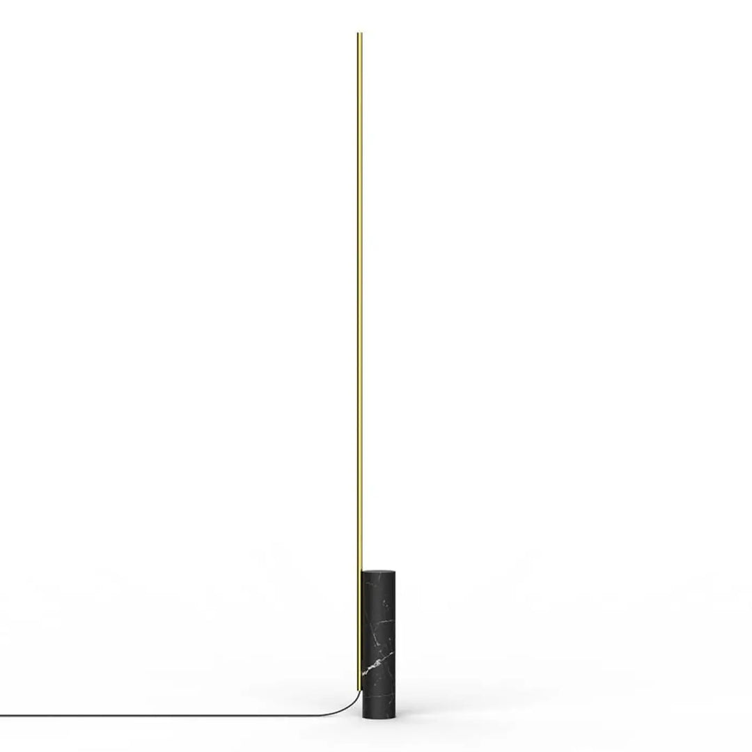 Lampadaire T.O en marbre noir et baguette laiton