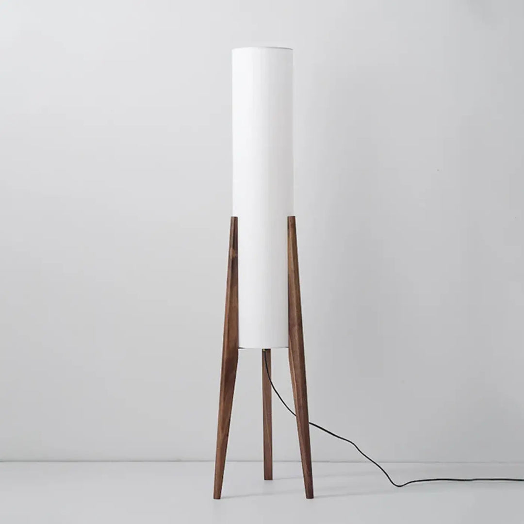 Lampadaire trépied en bois naturel style nordique modern