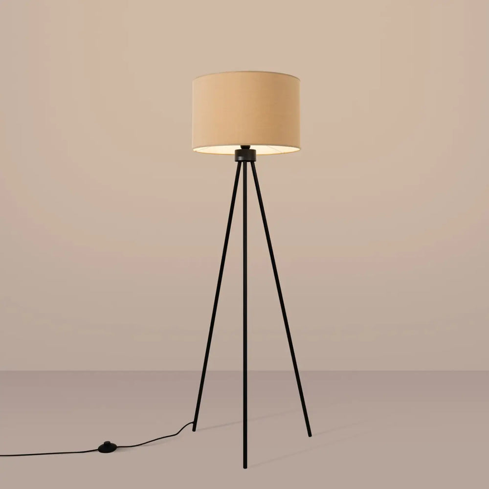 Lampadaire taupe/noir allumé