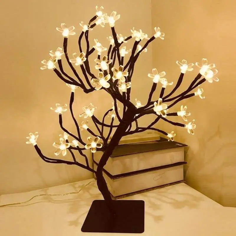 2. Lampe Arbre Noir En Acrylique Pour Chevet Design