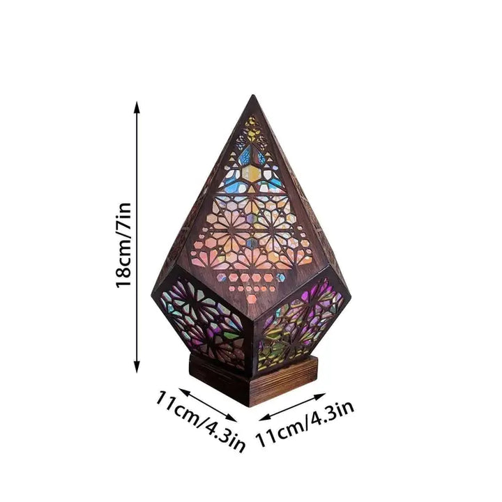 Lampe Bohème À Poser Style Boho En Bois Noir Multicolore