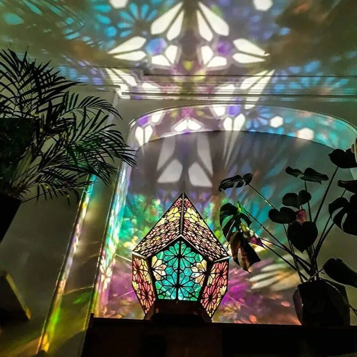 Lampe Bohème À Poser Style Boho En Bois Noir Multicolore