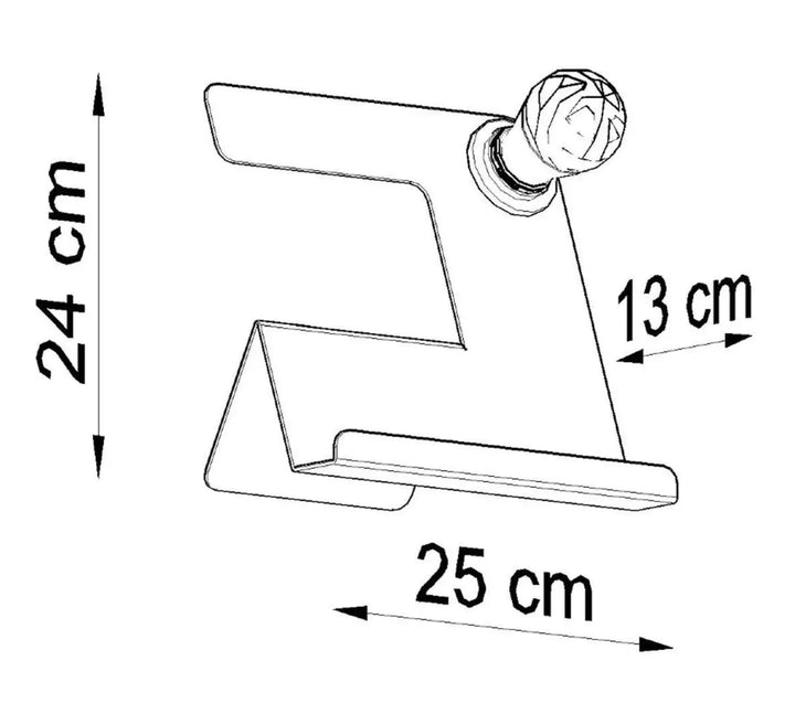 Lampe de bureau incline avec robinet minimaliste en acier plié et bouton en cristal facetté pour ampoule e27