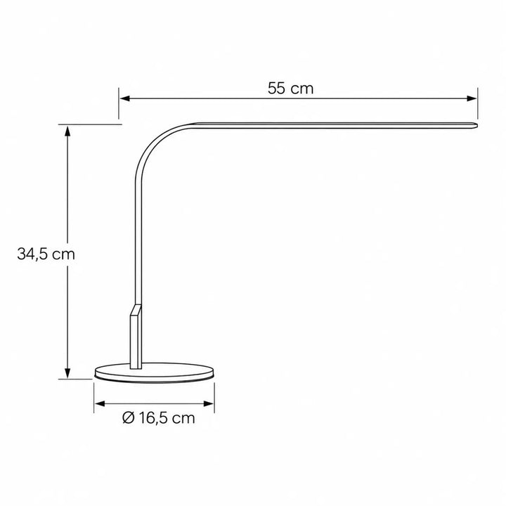 Lampe de chevet lim 360 avec bras incurvé et socle argent style moderne minimaliste par pablo designs