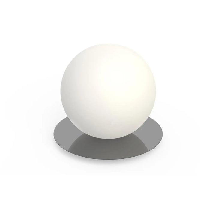 Lampe à poser Bola Sphere grise, globe en verre opale de 30,5 cm