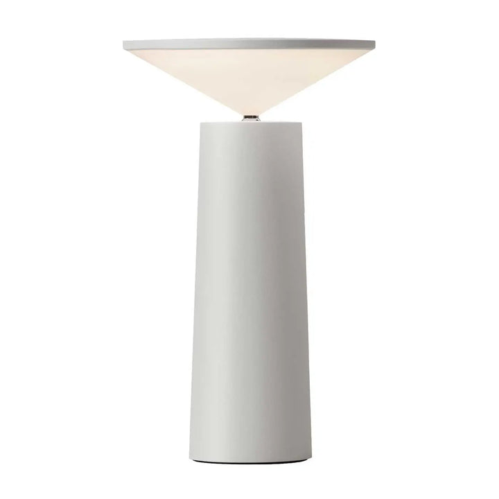 Lampe de chevet cocktail moderne blanche avec tête orientable et variation tactile sur abat-jour conique lumineux