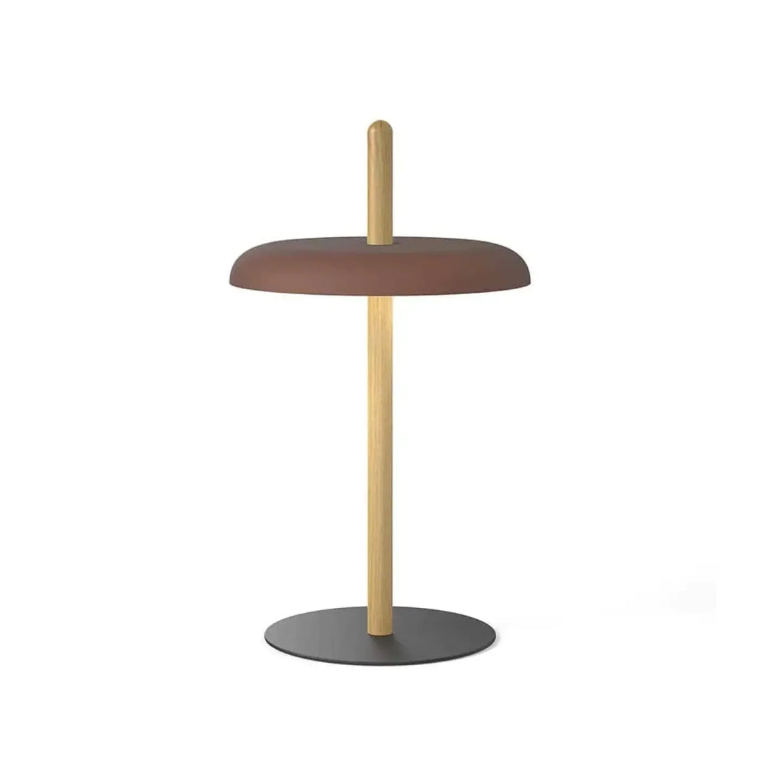 Lampe de chevet sans fil Nivél en bois et acier coloré