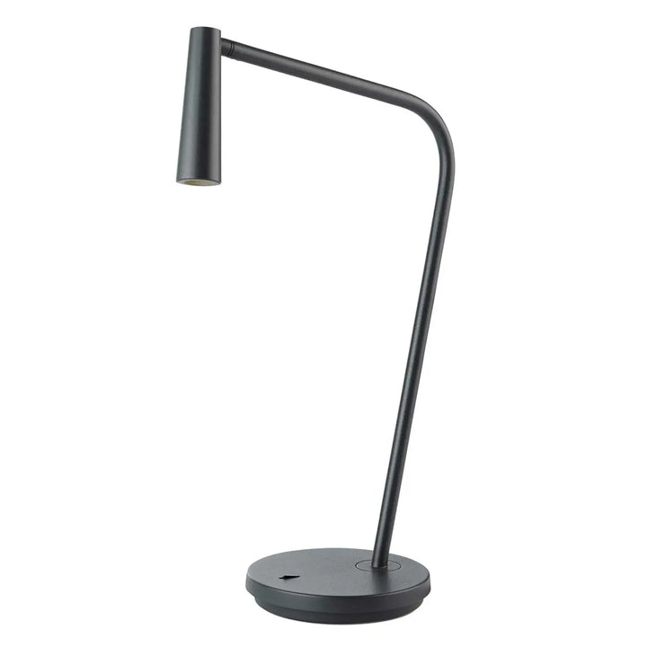 Lampe de chevet Gamma noire en acier et aluminium #couleur_noir