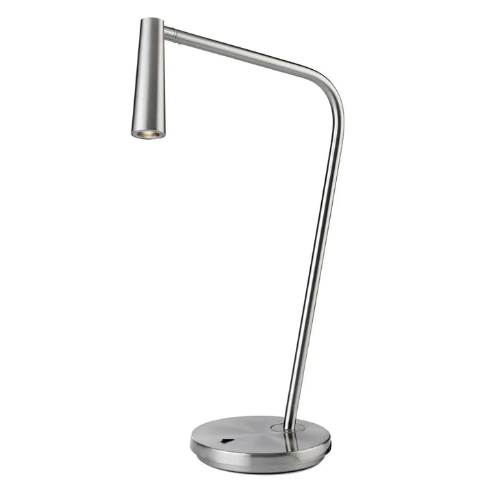 Lampe de chevet Gamma argentée en acier et aluminium #couleur_argent