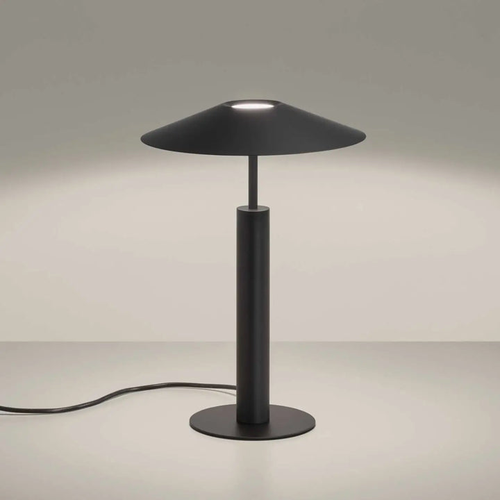 Lampe de chevet H noire avec diffuseur en acrylique sablé #couleur_noir