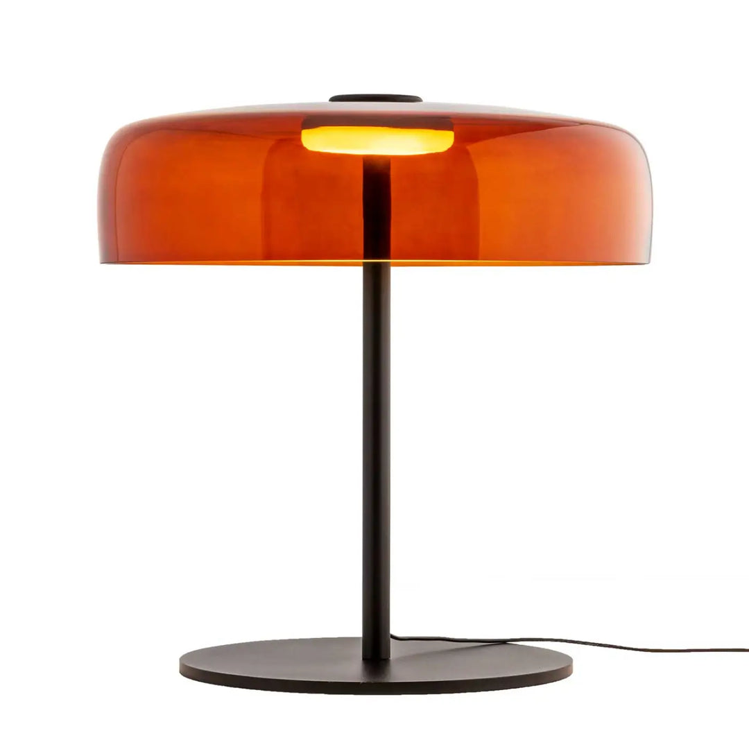 Lampe de chevet Levels en verre ambré et métal noir #couleur_orange
