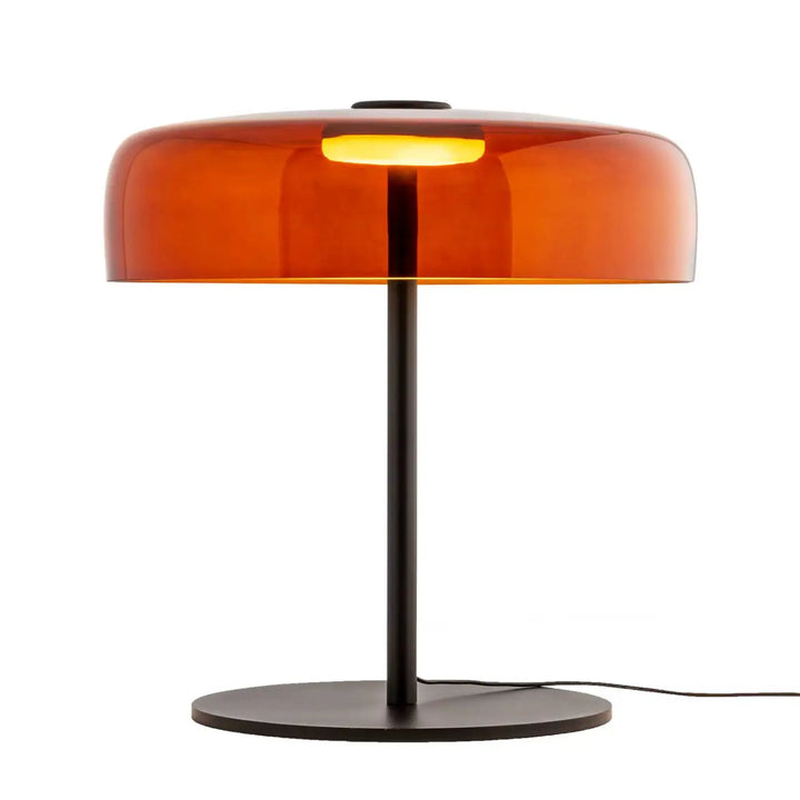 Lampe de chevet Levels en verre ambré et métal noir