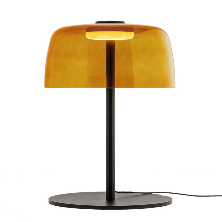 Lampe de chevet Levels avec abat-jour en verre ambré