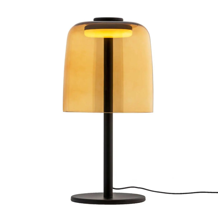 Lampe à poser Levels en verre ambré et métal noir