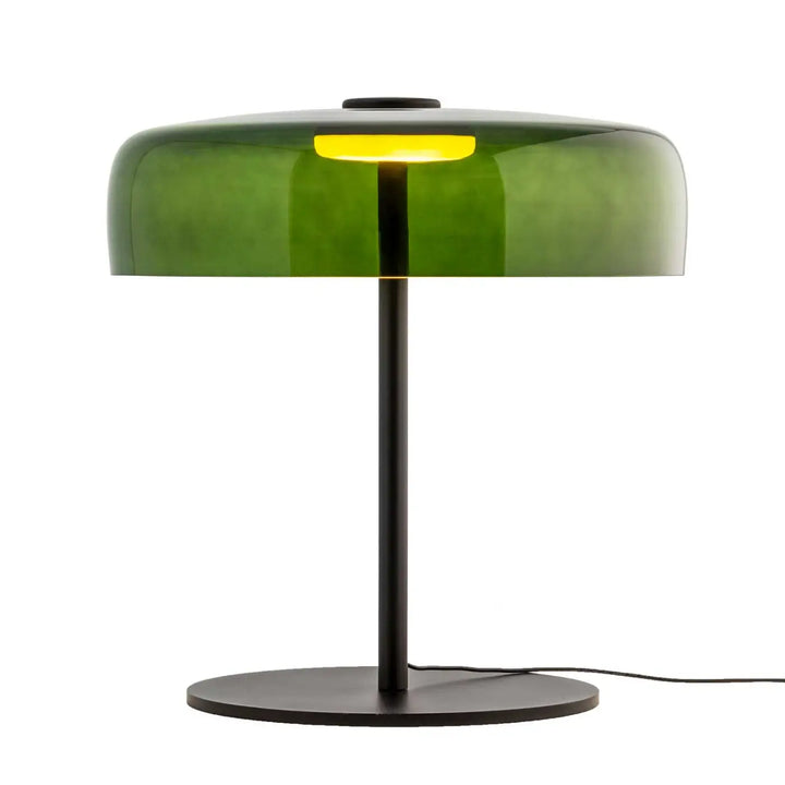 Lampe de chevet Levels en verre vert et métal noir