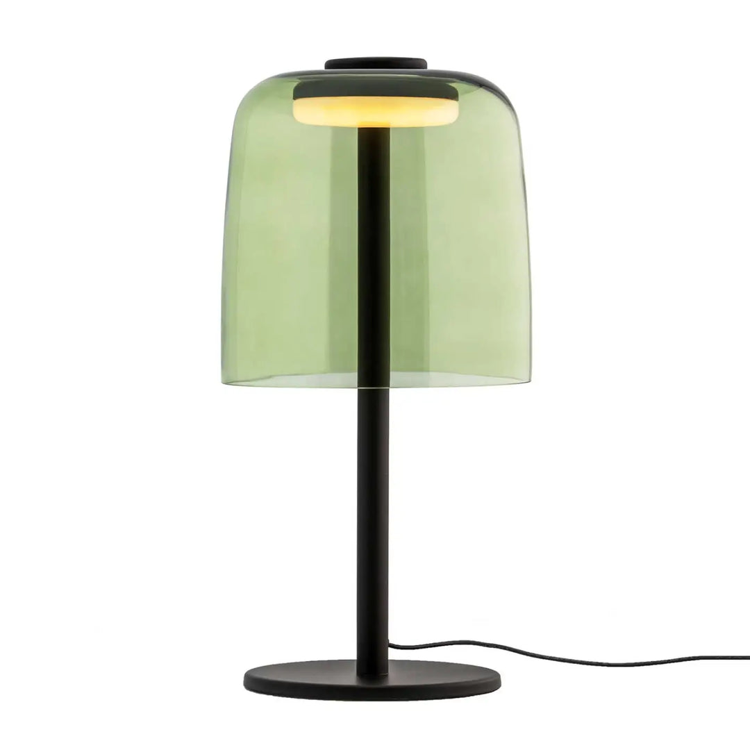 Lampe à poser Levels en verre vert et métal noir