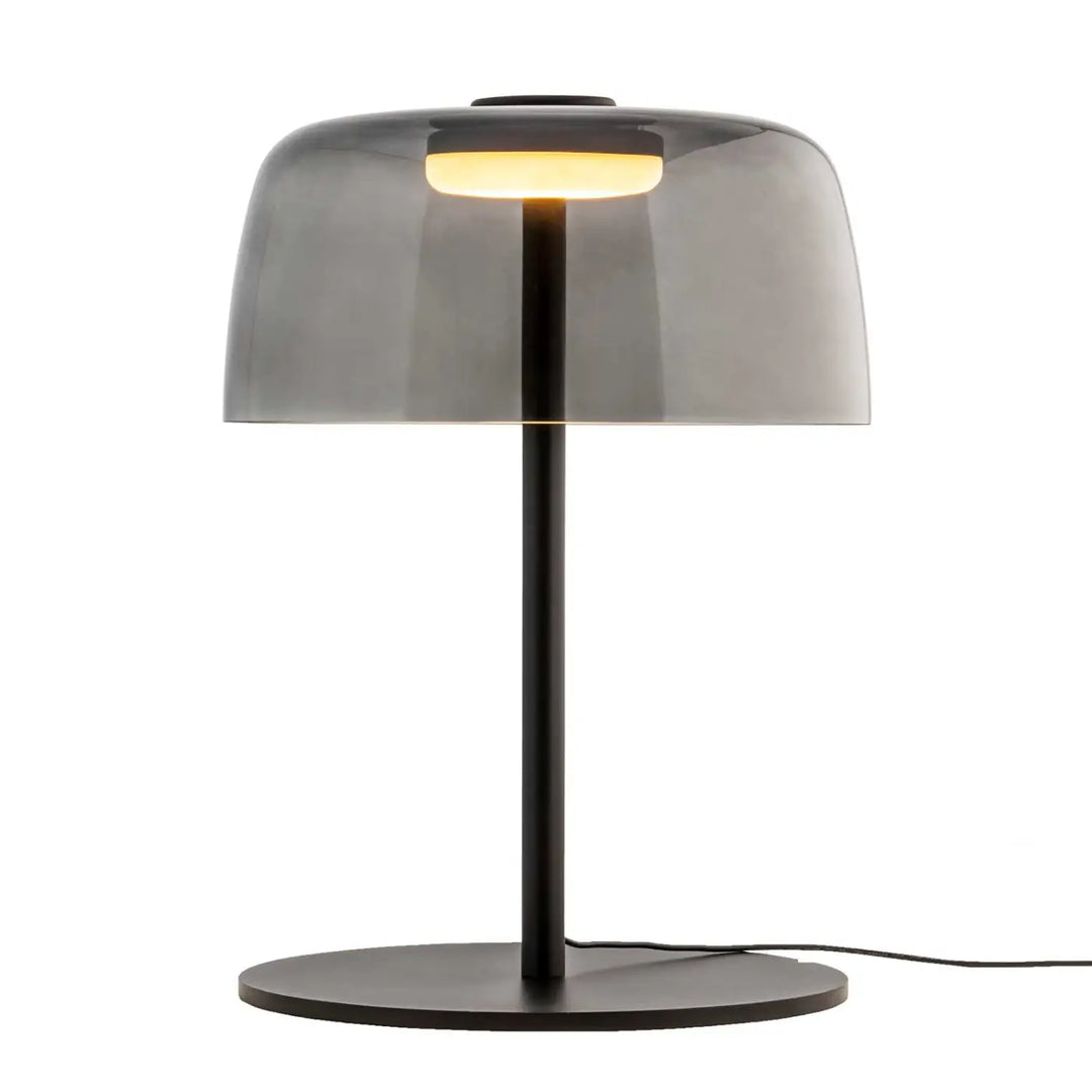 Lampe de chevet Levels avec abat-jour en verre fumé
