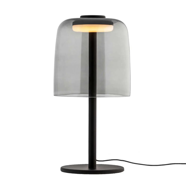 Lampe à poser Levels en verre fumé et métal noir