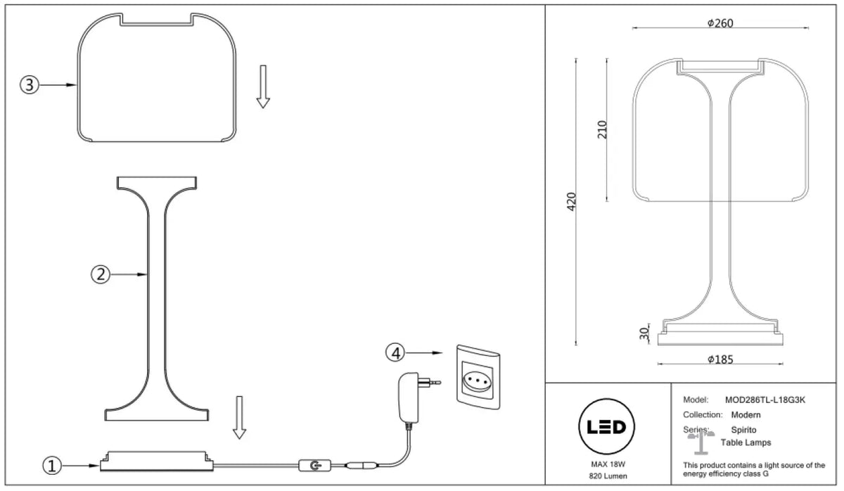 Schéma d'installation du luminaire