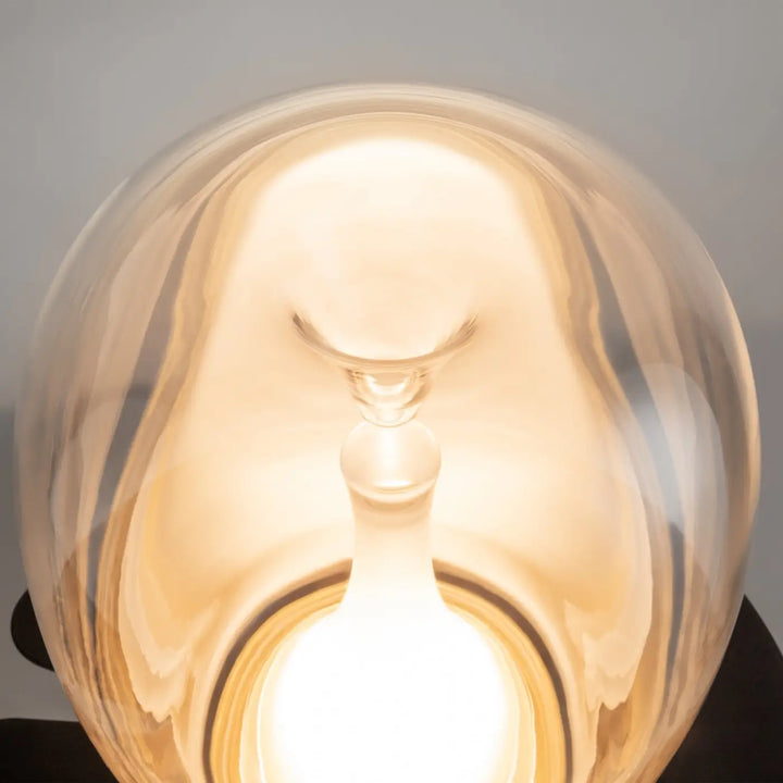 Lampe de chevet led splash en verre ambré avec led intégrée et base élégante pour une ambiance chaleureuse