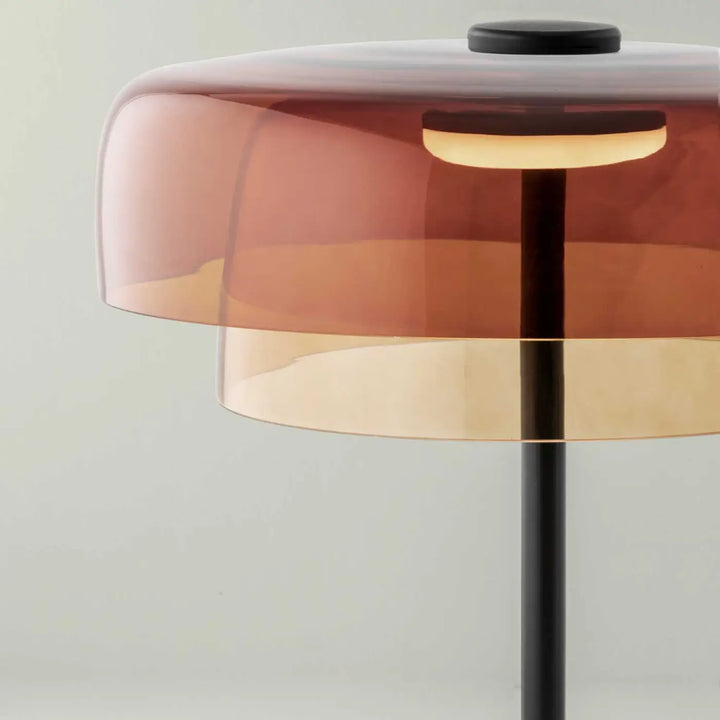 Lampe à poser Levels 2 à deux corps en verre ambré #couleur_orange
