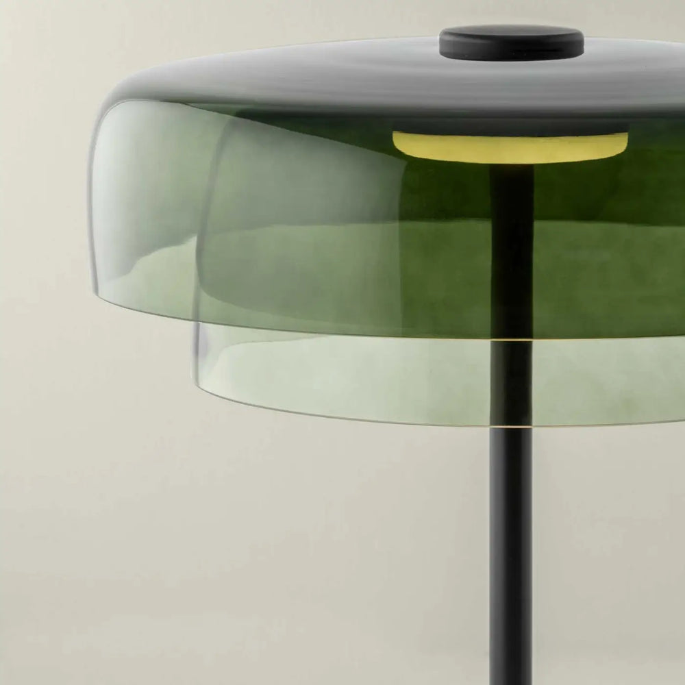 Lampe à poser Levels 2 à deux corps en verre vert #couleur_vert