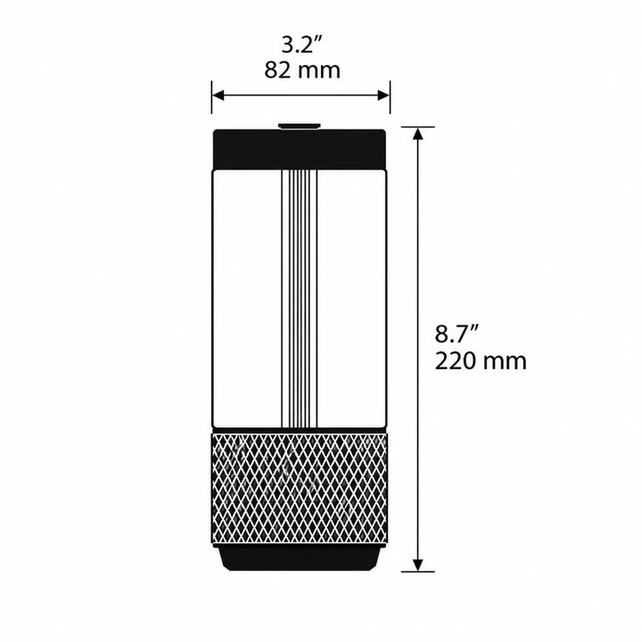 Lampe de chevet takeout noire cylindrique avec base en mesh et verre trempé pour usage lampe portable