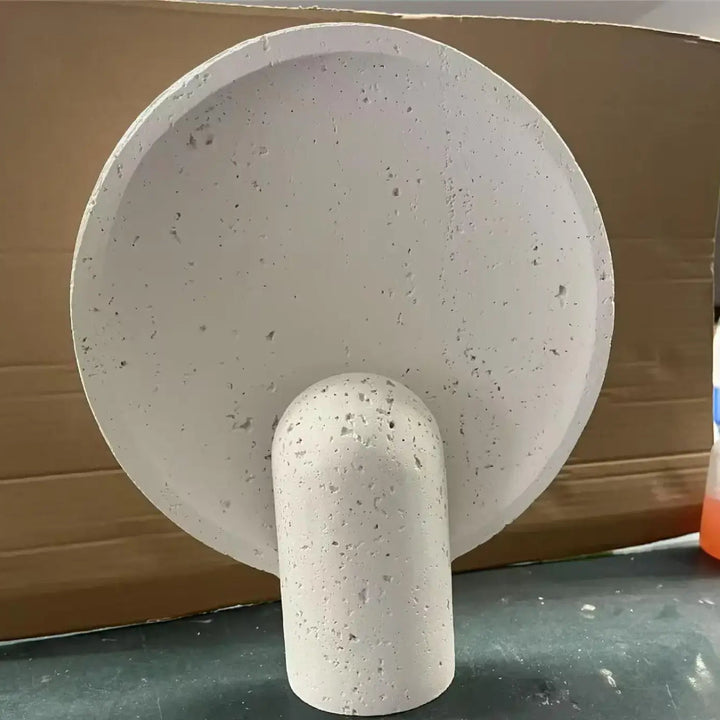 Lampe de chevet sylix en béton blanc moucheté avec ampoules led et base cylindrique pour un éclairage moderne