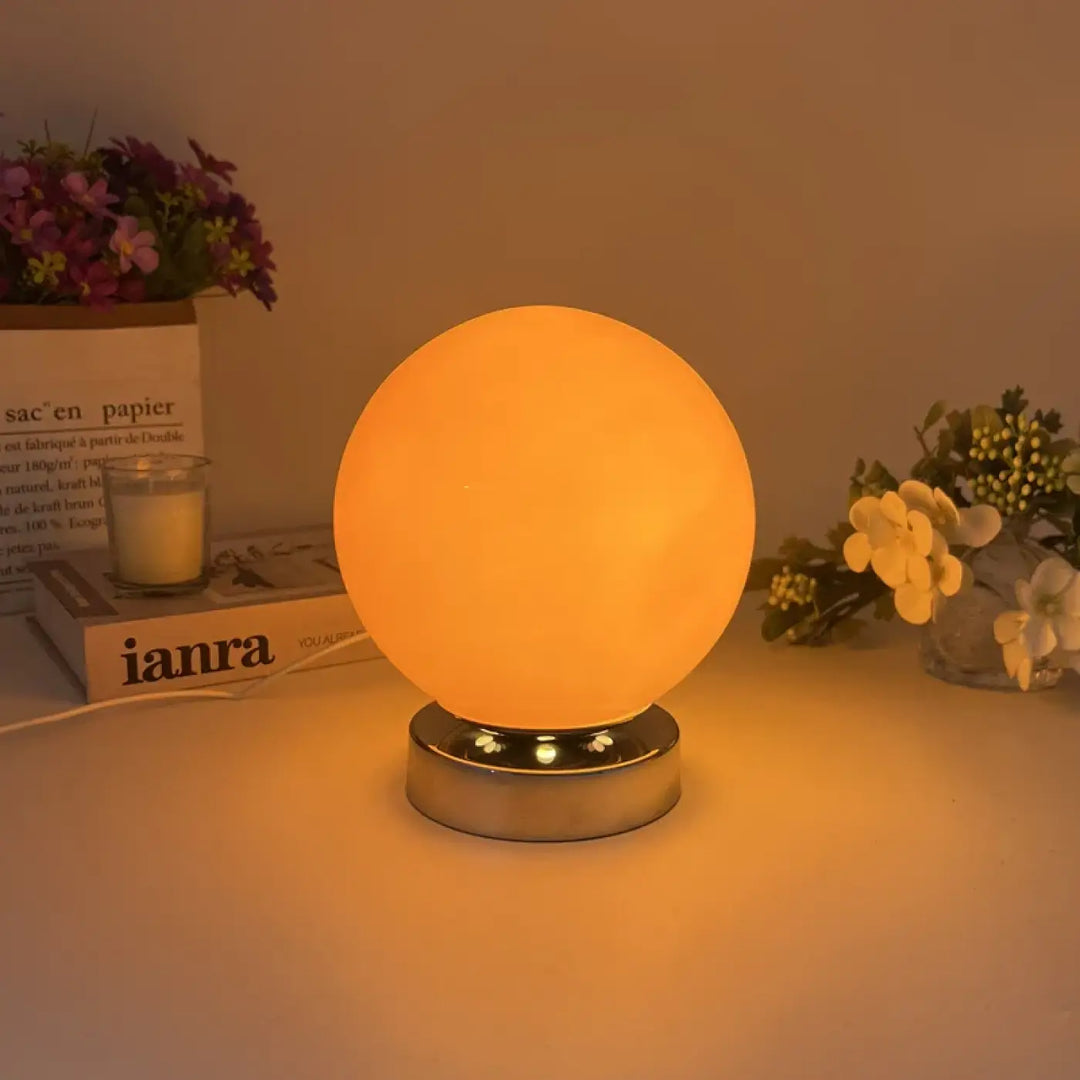 Lampe de chevet scandinave ronde couleur creme design